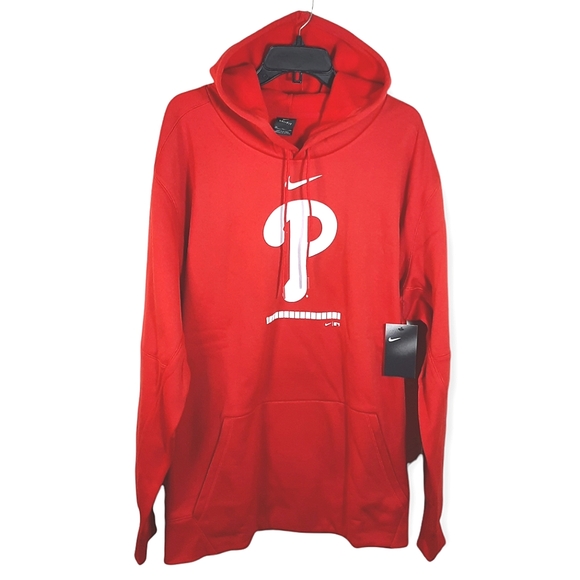 NWT Nike Philadelphia Phillies Logo Legacy Pullover Therma DryFit Hoodie RED - Picture 3 of 6